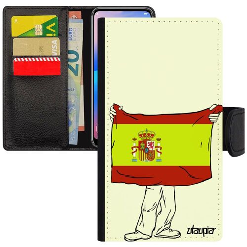 Coque Drapeau Espagne Espagnol Pour A5 2016 Cuir Etui Case Euro Foot Basket Pu Jeux Olympiques Mobile Football Bumper Samsung Galaxy