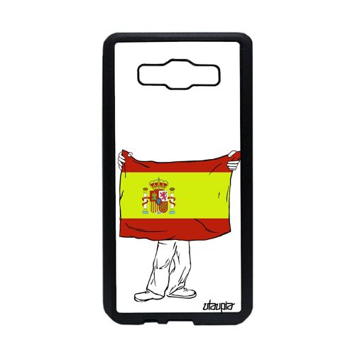 Coque drapeau espagne espagnol pour Samsung Galaxy A5 2015 silicone Euro basket de protection noir coupe d'europe foot jo football
