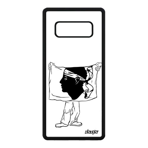 Coque Note 8 Silicone Drapeau Corse Football Smartphone De Protection Foot Portable Corsica Basket Telephone Design Samsung Galaxy