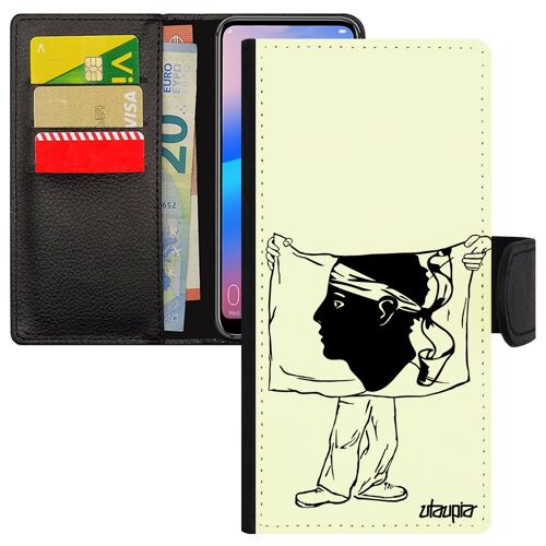Coque Honor 8x En Cuir Drapeau Corse Original Pu Foot Football Smartphone Housse Telephone Basket Corsica De Protection