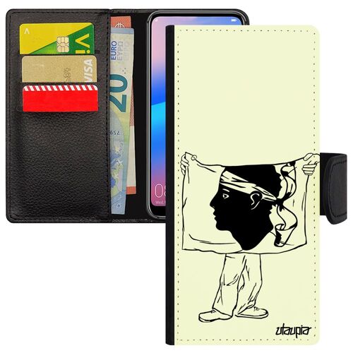 Coque A03s Simili Cuir Drapeau Corse Basket Football Foot Antichoc Corsica Magnetique Etui Motif Mobile De Samsung Galaxy