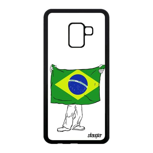 Coque Drapeau Bresil Bresilien A8 2018 Silicone Jo Football Foot Jeux Olympiques Coupe Du Monde Mobile Case Dessin De Samsung Galaxy