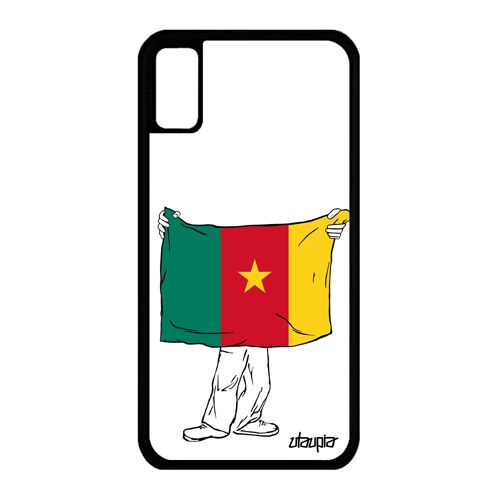 Coque pour iPhone X silicone drapeau cameroun camerounais football jeux olympiques noir basket foot coupe du monde jo unique