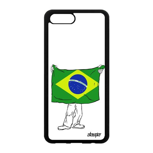 Coque Honor View 10/V10 Silicone Drapeau Bresil Bresilien Dessin Foot Jeux Olympiques Coupe Du Monde Basket Copa America Huawei Case