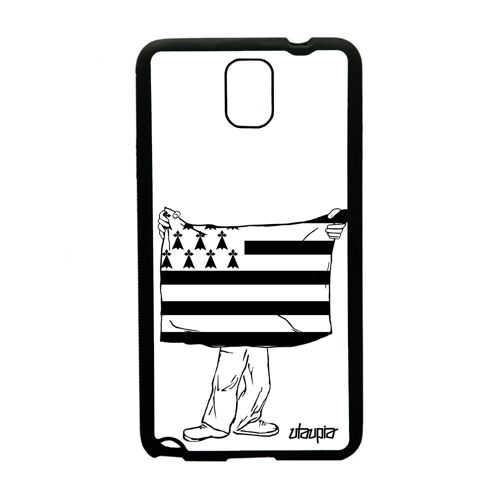 Coque Drapeau Bretagne Breton Samsung Galaxy Note 3 Silicone Region Gwenn Ha Du Foot Rigide Telephone Design Football Dual Sim Case