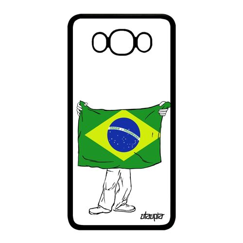 Coque Silicone Samsung J7 2016 Drapeau Bresil Bresilien Coupe Du Monde Copa America Noir Rigide Jo Metal Foot Jeux Olympiques Galaxy