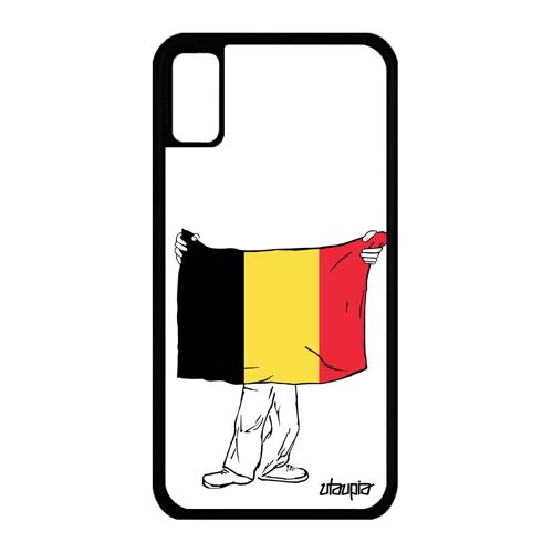 Coque Iphone X Silicone Drapeau Belgique Belge Euro Portable Rigide Foot Coupe Du Monde Coupe D'europe Dessin Case Football De