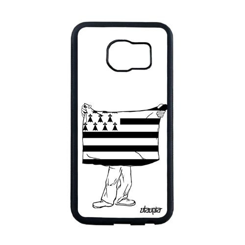 Coque Samsung S6 Edge En Silicone Drapeau Bretagne Breton Football Region Telephone Foot Gwenn Ha Du 4g Basket Etui Portable Galaxy