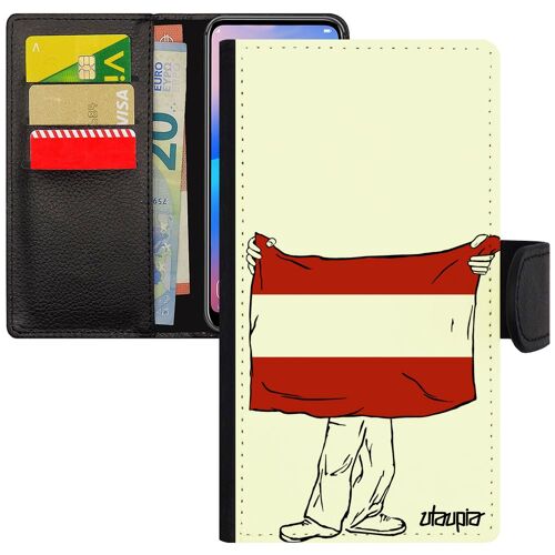 Coque Galaxy A5 2016 Portefeuille Drapeau Autriche Autrichien Basket Foot Football 4g Coupe Du Monde Jo Euro Made In France Samsung