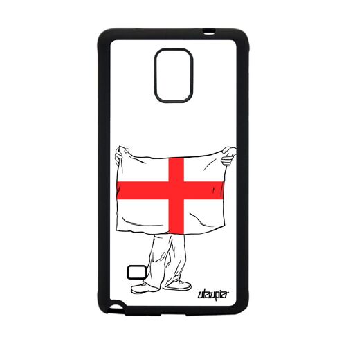 Coque Samsung Note 4 Silicone Drapeau Angleterre Anglais Smartphone Football Coupe D'europe Euro Foot Dessin Rugby Basket Uk Galaxy