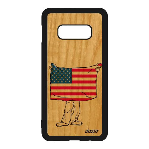 Coque Drapeau Etats Unis Usa Americain Samsung S10e En Bois Silicone Coupe Du Monde Smartphone Nfl Pas Cher Jeux Olympiques Galaxy