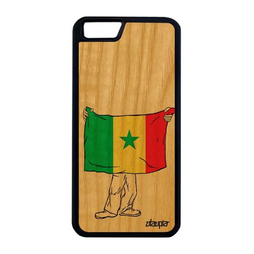 Coque Silicone Iphone 6 6s Plus En Bois Naturel Drapeau Senegal Senegalais Jo Coupe Du Monde De Protection Jeux Olympiques Can