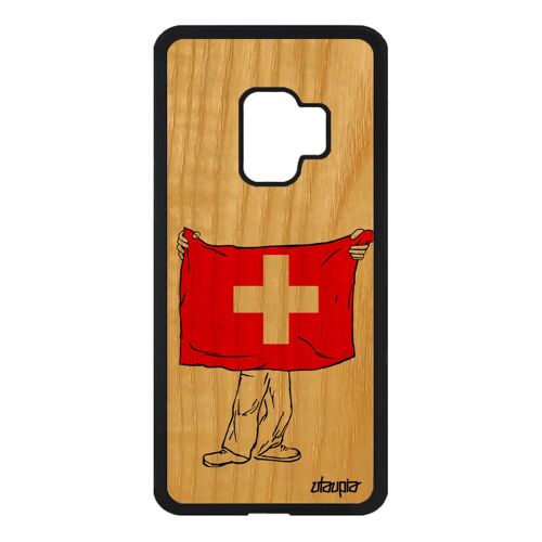 Coque En Bois S9 Silicone Drapeau Suisse Coupe Du Monde Jo De Protection Jeux Olympiques Football Foot Made In France Samsung Galaxy