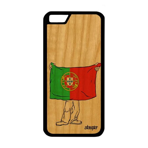 Coque Bois Drapeau Portugal Portugais Iphone 6 6s Silicone Foot Housse Football Coupe D'europe Motif Basket 4g Telephone Jo De