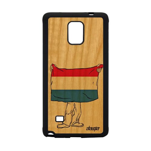 Coque Bois Silicone Telephone Pour Note 4 Drapeau Pays Bas Hollande Hollandais Foot Coupe Du Monde Basket Football De Samsung Galaxy