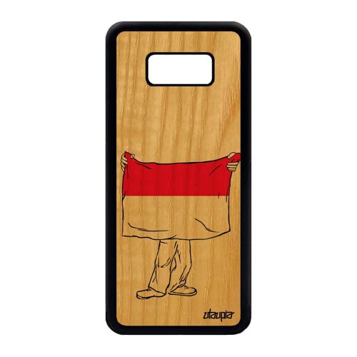 Coque Silicone Samsung S8 Plus Bois Veritable Drapeau Monaco Monegasque De Protection Souple Foot Etui Football Mobile Basket Galaxy