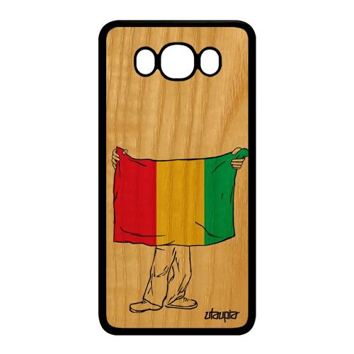 Coque Silicone Drapeau Guinee Guineen Samsung Galaxy J7 2016 En Bois Coupe D'afrique Foot Can Etui Basket 4g Jeux Olympiques Jo De