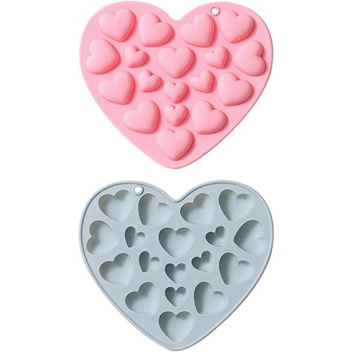 Kal-Lot De 2 Moules À Fondant En Forme De Coeur 2 Couleurs Pour Bricolage, Fête, Mariage, Saint-Valentin, Gâteau, Chocolat, Bonbons, Résine Artisanale, Décoration