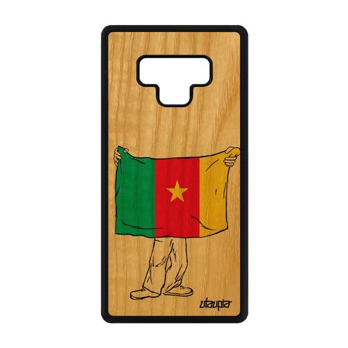 Coque Galaxy Note 9 En Bois Et Silicone Drapeau Cameroun Camerounais Housse Mobile Basket Jo Tpu Republique Du De Protection Samsung