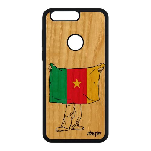 Coque Silicone Honor 8 Bois Drapeau Cameroun Camerounais Telephone Republique Du Can 4g Coupe Du Monde Cover Jo Foot Coupe D'afrique