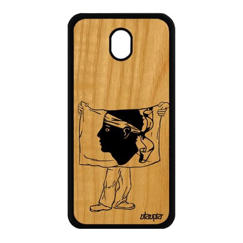 Coque Galaxy J7 2017 Pro En Bois Silicone Drapeau Corse Portable Housse Basket Cover 4g Corsica Telephone Foot Football Samsung
