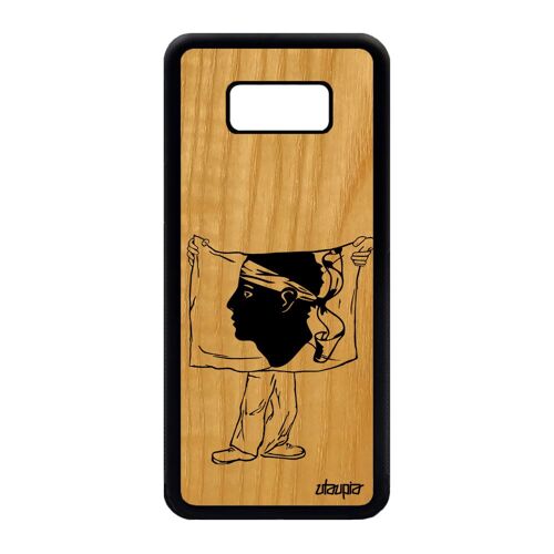 Coque Pour Samsung Galaxy S8 Plus En Bois Silicone Drapeau Corse Pas Cher Corsica Foot Souple Basket De Protection Etui 4g Football