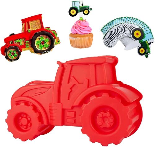 Kalanka-Lot De 29 Moules À Gâteau 3d En Silicone En Forme De Tracteur Pour Gâteaux, Pain, Chocolat, Dessert Pudding