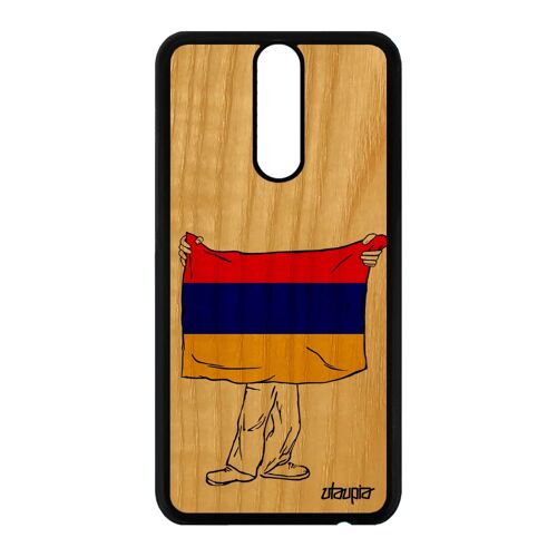 Coque Bois Huawei Mate 10 Lite Silicone Drapeau Armenie Armenien Coupe Du Monde Jeux Olympiques Original Euro Smartphone Jo Foot De