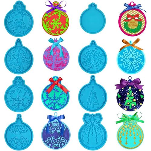 Kalanka-Lot De 8 Moules Ronds En Silicone Pour Décoration D'arbre De Noël Motif Flocon De Neige
