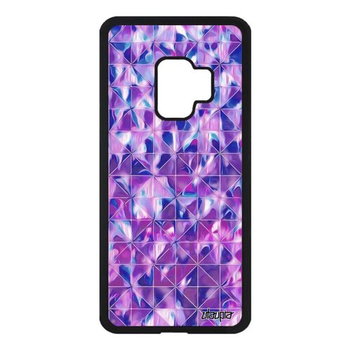 Coque Galaxy S9 Silicone Design Carreau Telephone Etui Geometrie Original Texture Motif Nature Violet Losange Marbre 4g Fond Samsung