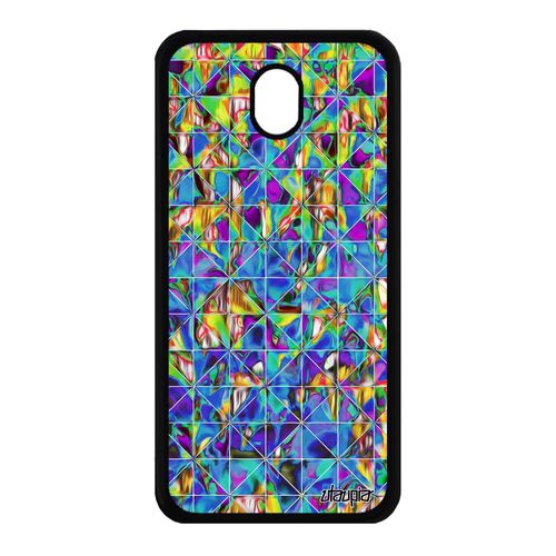 Coque Pour Galaxy J7 2017 Pro En Silicone Design Carreau Souple Etui Bumper Effet Case Marbre Jaune Coloré Jolie Aluminium Samsung