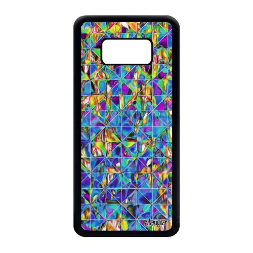 Coque De Protection Pour Galaxy S8 Silicone Design Carreau Alu Antichoc Mobile Carre Coloré Multicolore Jolie Motif Pas Cher Samsung