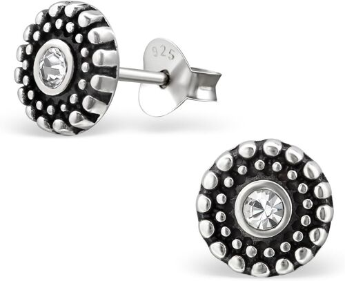 Bijou Pour Femme Boucles D'oreilles Pour Femme Cercle Oxydé Zircone Argent Sterling 925