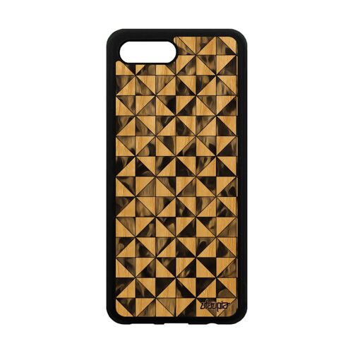Coque Design Carreau Honor 10 Bois Silicone Gris Motif Texture Antichoc Artisanal Fond Marbre Losange Col-L29 Geometrique Noir De
