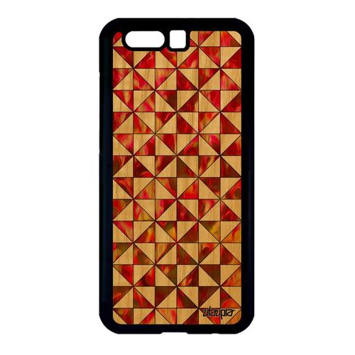 Coque antichoc Honor 9 bois silicone design carreau de protection marbre rouge solide jolie motif original frêne mobile effet carre