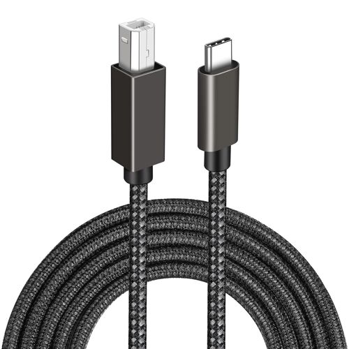 KAL-Câble Imprimante USB C, 2M Câble de Type C Mâle vers USB B Mâle Thunderbolt 3 Câble Printer Scanner Cordon Compatible avec MacBook Pro/Air, iMac Pro, HP, Canon