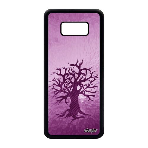 Coque peinture arbre Samsung S8 Plus silicone personnalisé motif de vie ecologie case ecolo violet naturel unique nature zen galaxy