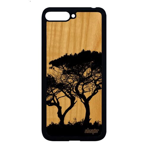 Coque Bois Arbres Pour Y6 2018 Silicone Design Nature Antichoc Branche Peinture Feuilles Zen Housse Ecolo Paysage Ecologie De Huawei