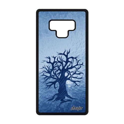 Coque Samsung Galaxy Note 9 Silicone Peinture Arbre De Vie Ecolo Telephone Rigide Zen Ecologie Bleu Foret Sm-N960f/Ds Portable Motif