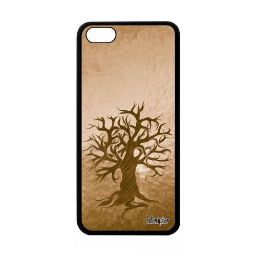 Coque Antichoc Apple Iphone 5c Silicone Peinture Arbre Pas Cher Foret Naturel Marron Ecolo Artistique Motif Mobile Ecologie Tpu Zen