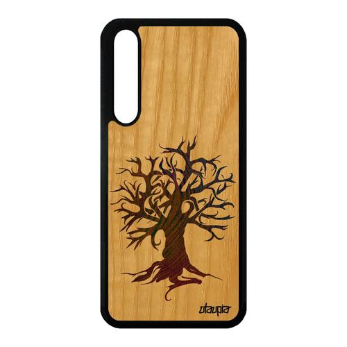 Coque De Protection Pour Huawei P20 Pro Bois Silicone Peinture Arbre Jaune Ecolo Ecologie Personnalisé Solide Foret Zen Nature Art