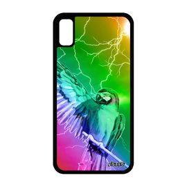 Coque Perroquet Pour Iphone Xr Silicone Caoutchouc Housse Design Telephone Perruche Alu 4g Jaune Antichoc Animal Multicolore
