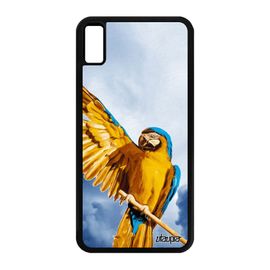 Coque Silicone Iphone Xs Max Perroquet Cover Design Perruche Oiseau Mobile Portable Nuage Tropical Bleu Metal Tpu Ciel Animaux