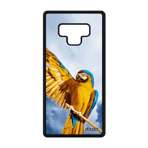 Coque Samsung Galaxy Note 9 En Silicone Perroquet Bleu Animaux Nuage 4g Design Portable Housse Animal Telephone Oiseau Cover Ciel