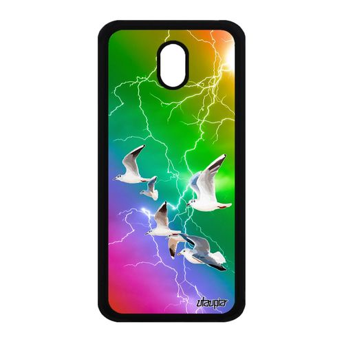 Coque Galaxy J3 2017 Silicone Oiseaux Mouettes Housse Jaune Design Arc En Ciel Multicolore 4g Animaux Animal Etui Eclair Samsung