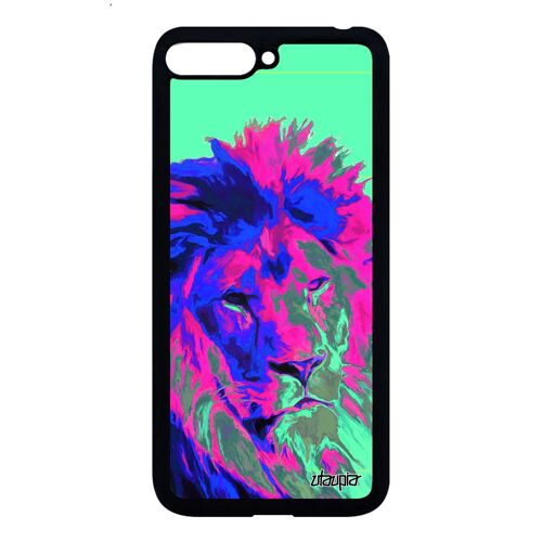 Coque Silicone Lion Pour Y6 2018 Animal Animaux Telephone Bumper Lionne Pop Art Etui Fauve Antichoc Design Pochoir Street Art Huawei