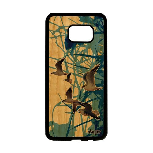Coque En Bois Oiseaux Mouettes Telephone Pour Galaxy S7 Edge Silicone Dessin Animal Nature Feuilles Portable De Protection Samsung
