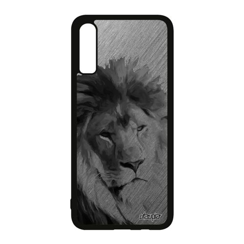 Coque Silicone Samsung A70 Lion Gris Tpu Nature Personnalisé Design Fauve Noir Effet Animaux Etui Animal Felin Made In France Galaxy