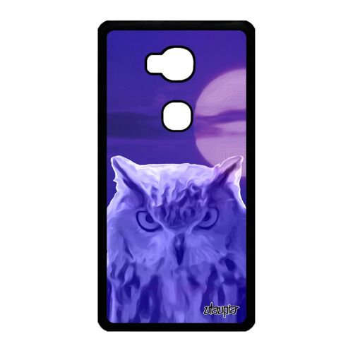 Coque pour Honor 5X en silicone hibou design oiseau smartphone animal portable lune telephone bleu animaux ciel chouette gel housse