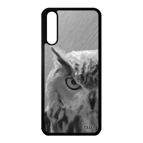 Coque Pour Huawei P20 Silicone Hibou Case Housse Animal Chouette Tpu Effet Oiseau Design Texture Gris Animaux Rigide Made In France